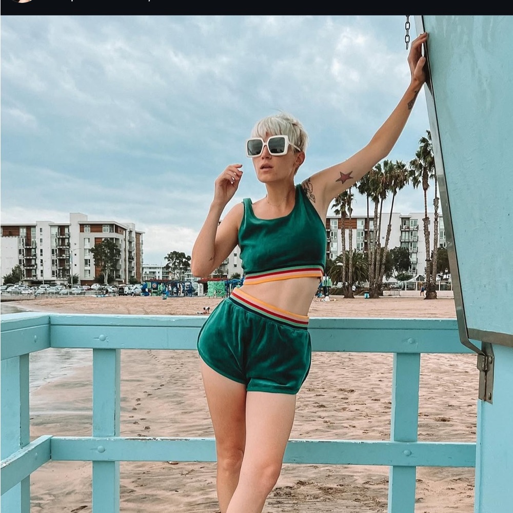 wild fable target retro velour two piece set XS